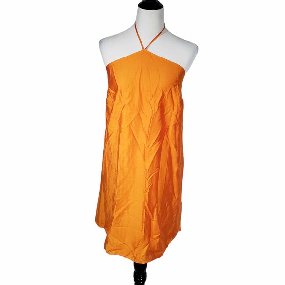 Eloquii plus size 16 Orange Short Halter Mini Dress NWT AS IS - Picture 1 of 7